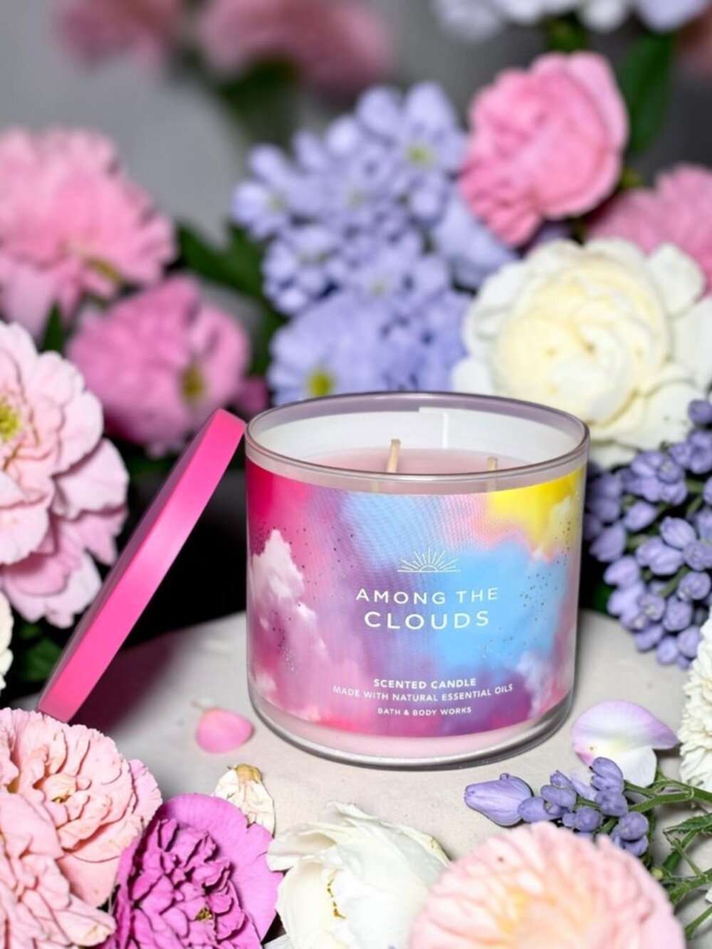 NEW-Bath & Body Works Among The Clouds 3 Wick Candle
